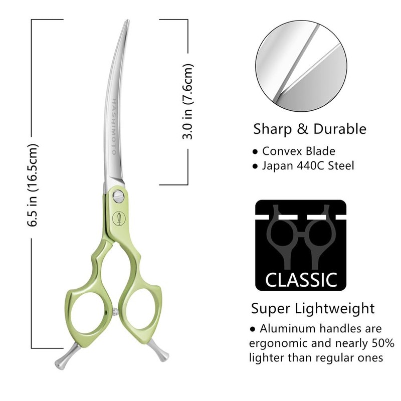 HASHIMOTO Curved Scissors for Dog Grooming, Dog Grooming Scissors Curved,