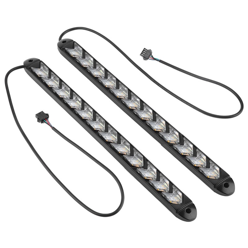 2pcs Flexible Waterproof Car Flashing Arrow DRL White/Amber Strip Light