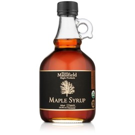 Mansfield Maple Certified Organic Pure Vermont Maple Syrup Grade A Golden Delicate, 500ml Glass Bottle