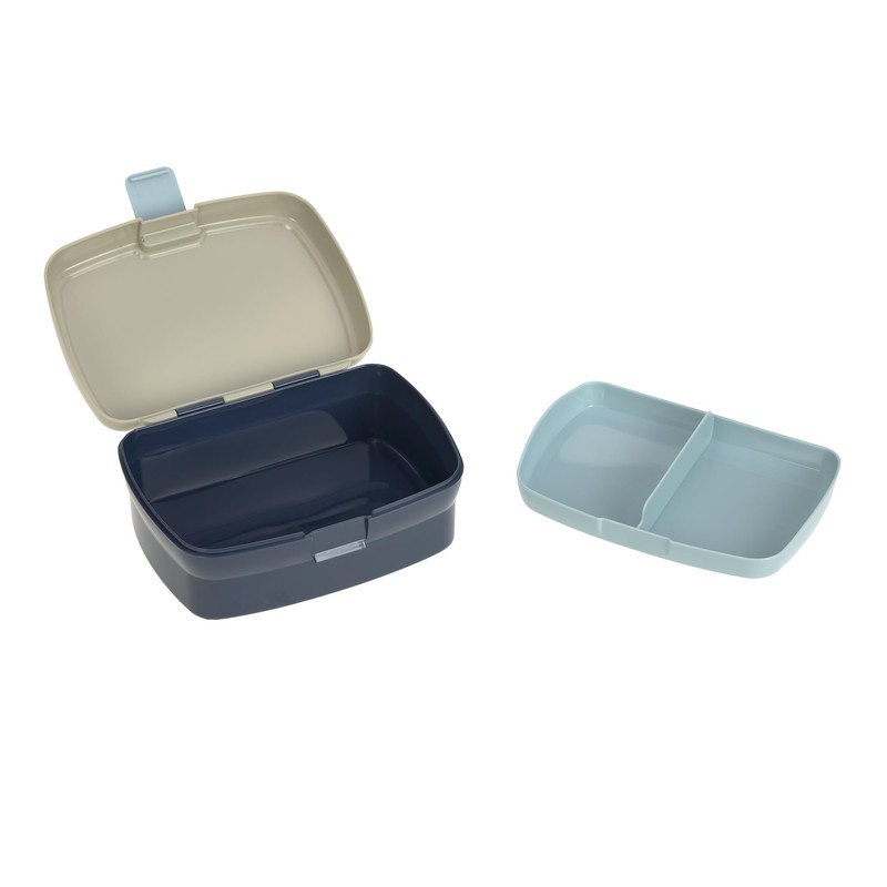 LÄSSIG Children's Lunch Box with Removable Dividers, BPA-Free/Cloud