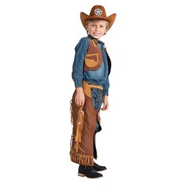 Dress Up America Cowboy Costume for Boys - Kids Cowboy Chaps and Vest Set - Feels Like Real Chaps