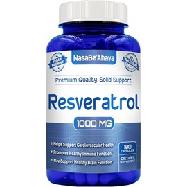 Resveratrol 1000mg Capsules | Vegan Friendly Resveratrol Supplement from Easy Absorption Antioxidant Japanese Knotweed for Skin Heart and Brain Suppor
