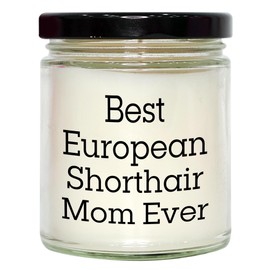 European Shorthair Cat Mom's Gift - 9oz Vanilla Soy Candle for Father's Day, Unique Present from Friends or Family