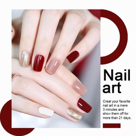 Arte Clavo 15ml Red Roses Gel Nail Polish Dark Cherry Burgundy Gel Polish Winter Blood Color Gel Polish Garnet Carmine Opaque Nails Soak Off U V Gel Polish Manicure Salon at Home 1452…
