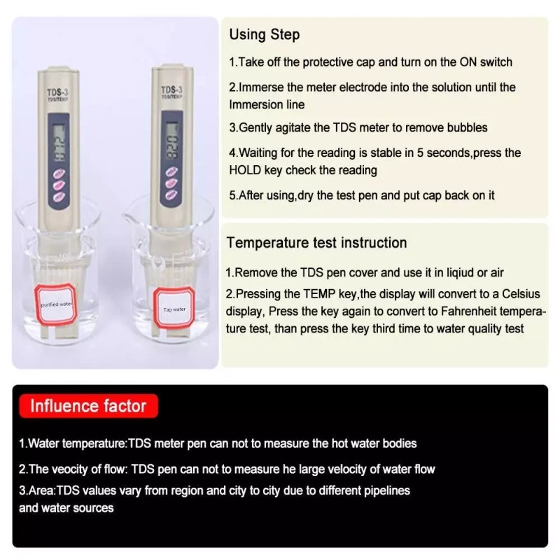 Unbranded Handheld Water Quality Hardness Purity Digital LCD Meter 0-9990
