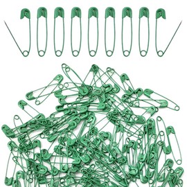 Ruidee 200 Pcs Safety Pins Colored Safety Pins Sewing Pins for Crafting, Sewing, Rimming Fastening Clip Button for Garment Hang Tag (Green)