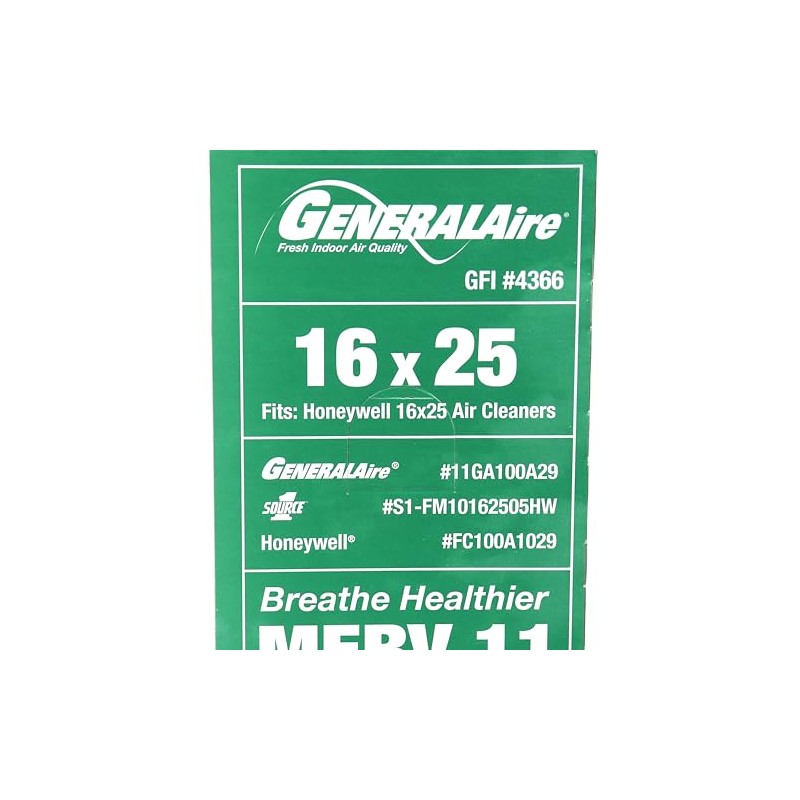 Generalaire #4366-Replaces- Honeywell FC100A1029-16"x 25" x 4.5" Merv 11 Air