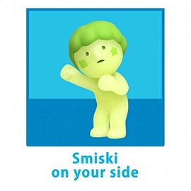 Smiski Cheer Series Figurine (Fanfare - Pom Pom) Glow in the Dark, Multicolor