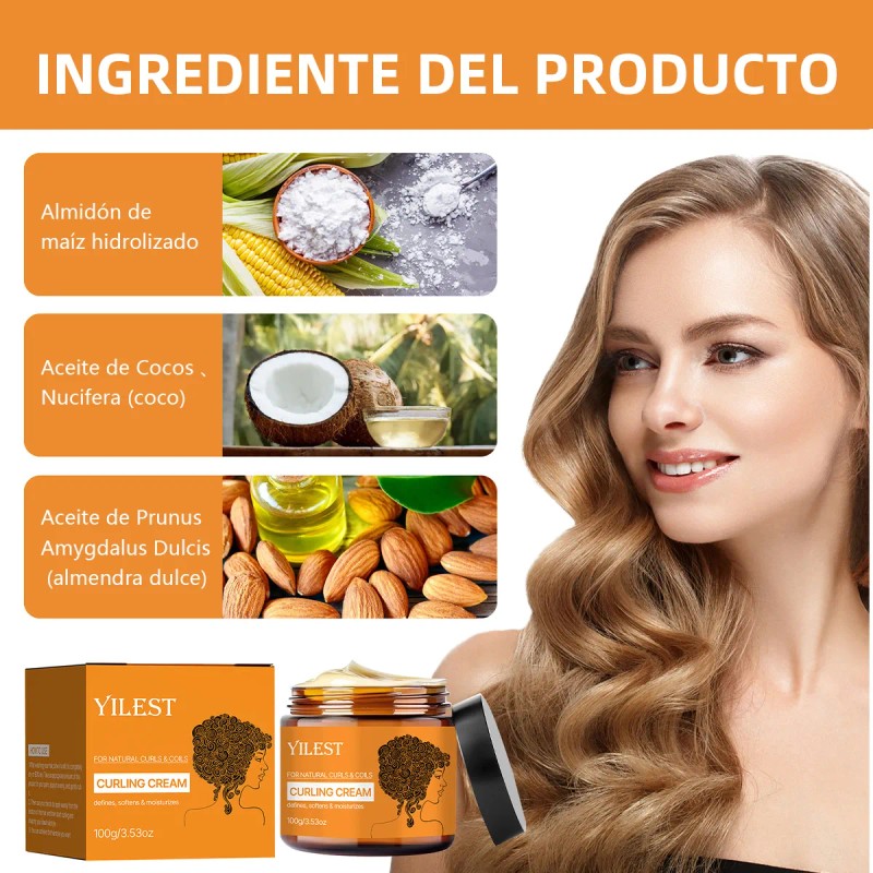 Rema Peinar Rizos Cabello Rizado Ondulado Suavizante