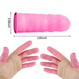 MELGO 200 Pcs Disposable Finger Protectors, Finger Cots, Latex Anti-Static Finger Tip Rubber Protect Keeping Dressing Dry and Clean, for Beauty Electronic Repair (Yellow)