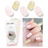 JMEOWIO Gel Nail Stickers Cream Pink Glitter Gold Heart Semi