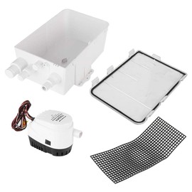 12V 750 GPH Boat Marine Shower Sump Pump Drain Kit, Shower Pump Easy To Install Multi Port Sump Pump for Attwood for Johnson(12V, Pisa Leaning Tower Type)