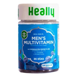 Heally Multivitamínico Hombre, 72 Gomitas, Vitaminas 216g Moras