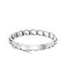 Beaded Midi Knuckle Stacking Eternity Ring .925 Sterling Silver Band