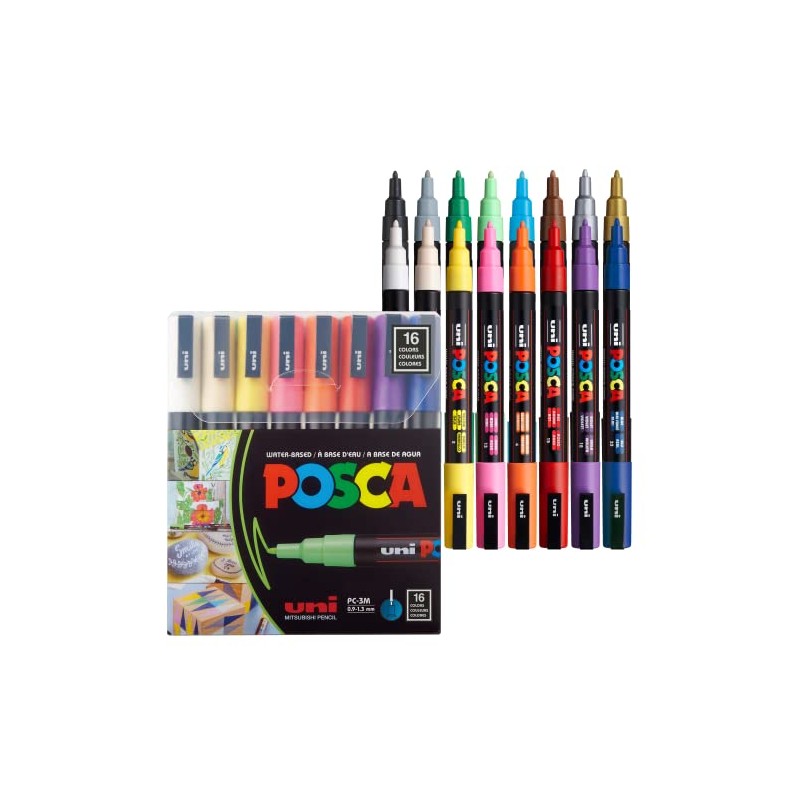 Posca Juego de rotuladores de pintura acrílica, fino