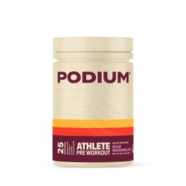 Podium Nutrition, Athlete Pre Workout Powder, Sour Watermelon, 25 Servings, Beta Alanine and Caffiene for Energy, Gluten Free, Soy Free, Dairy Free