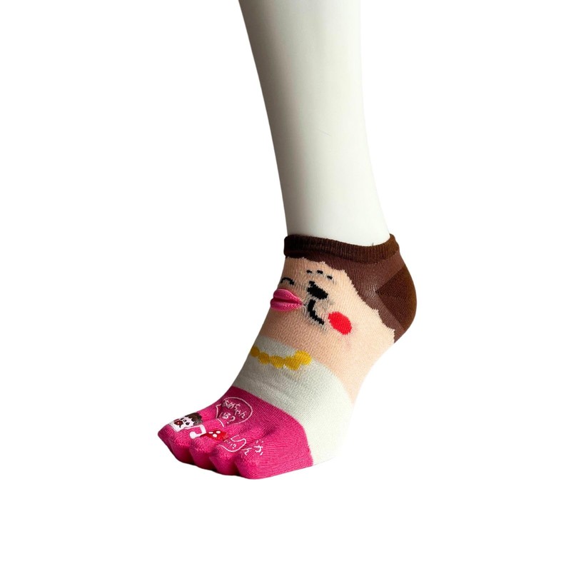 Mode Select Women's Five Toe Socks, Character, Thin, Summer, Ankle