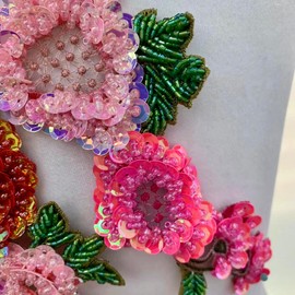JRYYR Handmade Flower Appliques, Sequin Flower Patches are Suitable for Clothing, Dresses, Wedding Dresses, Bags and Other DIY Decorative Accessories. (AB Flower-05)