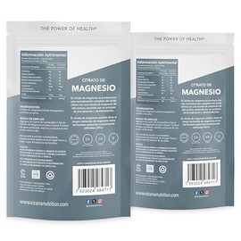 VIZANA NUTRITION | Citrato de Magnesio en Polvo (Trimagnesio Anhidro) (Pack-2 Bolsas de 100g), Origen Citrato: Alemania