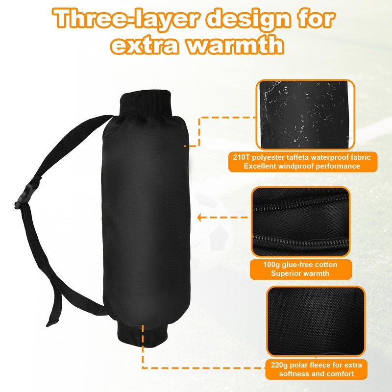 Football Hand Warmer Pouch, Polyester Windproof Football Hand Muffs Warmer