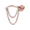 PIERCINGLINE Titanium Labret with Internal Thread Bow + 2 Chains