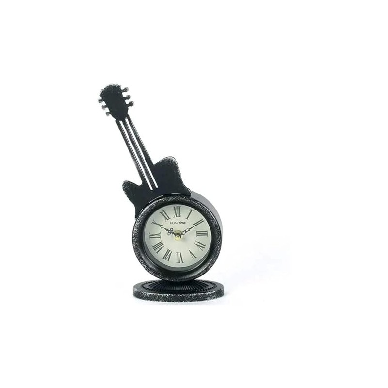 Metal Case Mantel Clock - Guitar