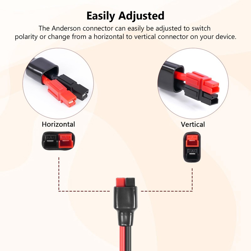 Ansoufien 10AWG Solar Panel to Anderson Connector Cable 30FT, Solar