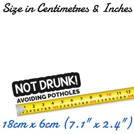 I'm Not Drunk I'm Avoiding Potholes Waterproof Sticker - Funny Car Accessories - Car Decals - Novelty Gifts - Motorbike Stickers - Van Accessories - Car Bumper Stickers (Black)