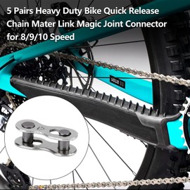 Bike Chain Link, Bike Chain Joint Fydun Bicycle Chain Connector Links 5 Pairs Heavy Duty Bike Quick Release Chain Mater Link Magic Joint Connector(8 speed (6 7 8))