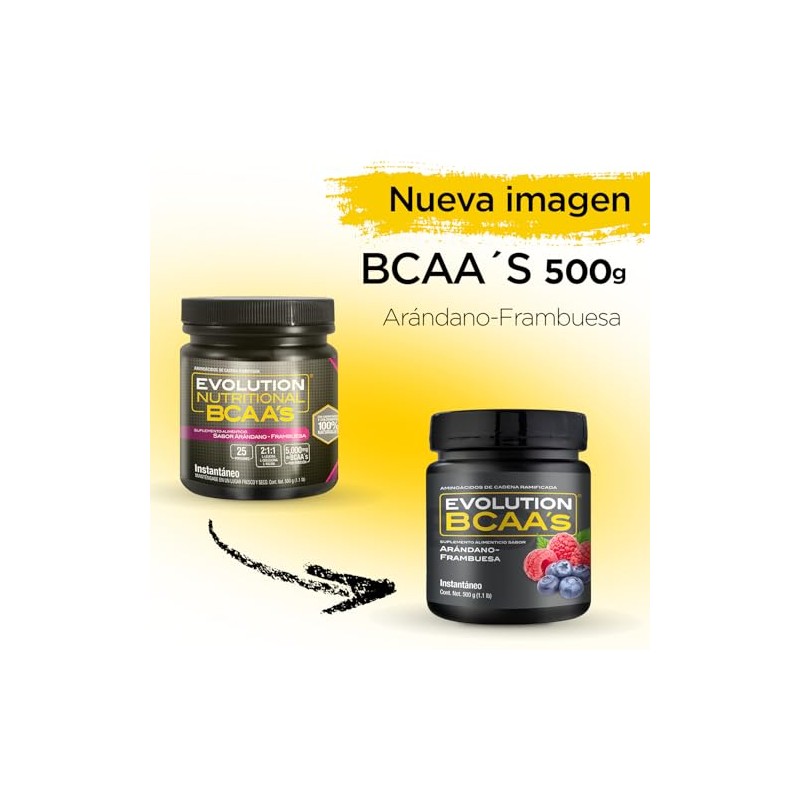 EVOLUTION, Aminoácidos BCAA, Suplemento Alimenticio, Leucina, Sin Gluten, Pre Workout,