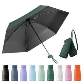 Wydexint Small Umbrella, Portable Folding Umbrella, Mini Travel Umbrella, Lightweight Travel Umbrella, Pocket Umbrella, UV-Foldable with Capsule Box, Travel Waterproof and Windproof for Men and Women,