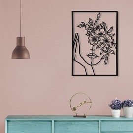 AGIOTA 3 Pcs Wall Decor Above Bed Minimalist Wall Art for Living Room Metal Line Art - Female Body, Black Room Decor for Bedroom Modern Wall Art for Indoor 15inch