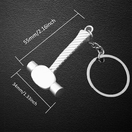 Yilceemy Set of 4 Tool Keyrings, Miniature Tool Key Fob Made of Metal, Cute Tools Key Fob Pendant, for Backpack Pendants, Key Chains (6.1 x 2.2 cm)