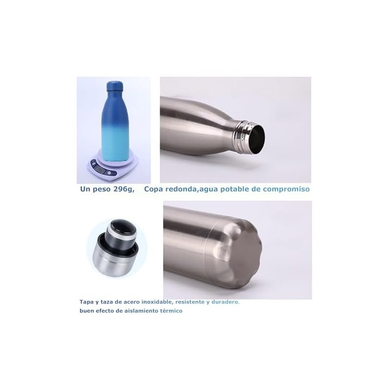 17oz500ml-Botellas de Agua de Acero Inoxidable (Azul)