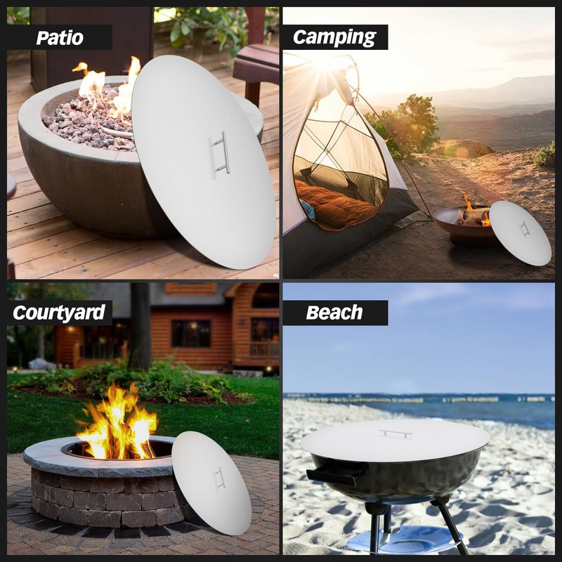Dollate Fire Pit Lid 28 inch Drop-in Fire Pit Cover