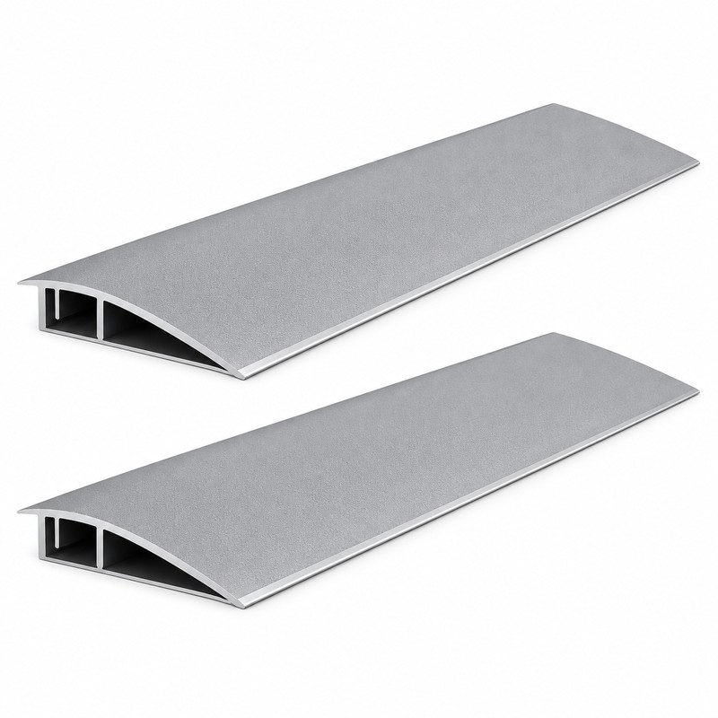 17.72-Inch Modular Aluminum Ramp for Doorway Transitions – 2-Piece Anti-Slip