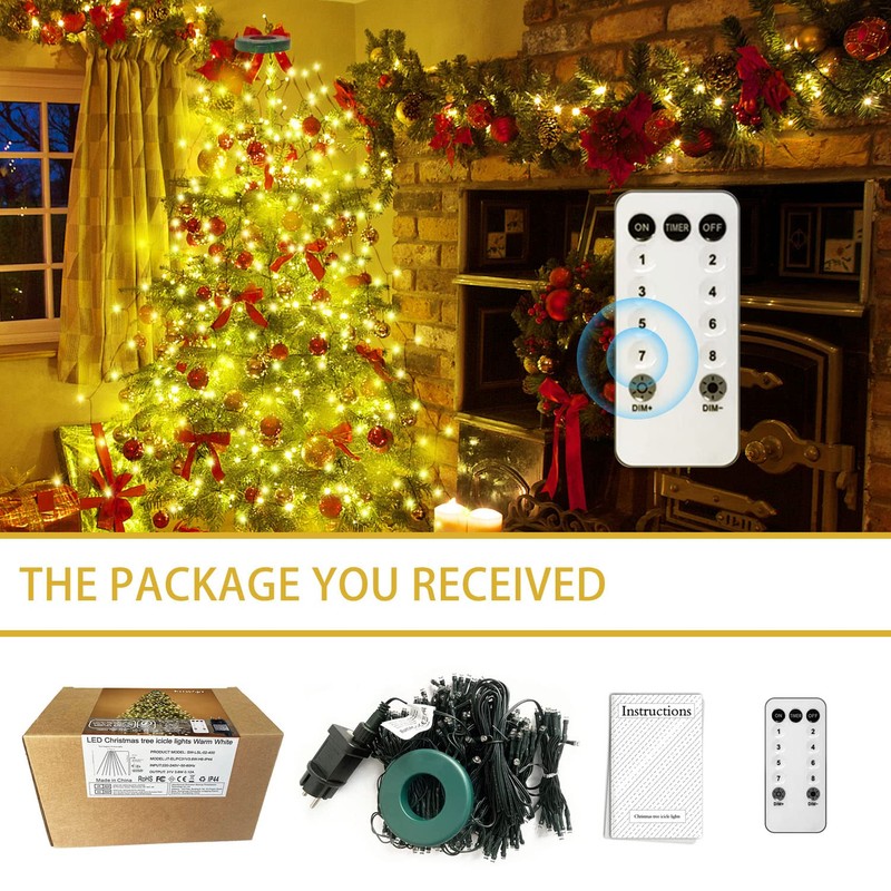 Fnwsja Fairy Lights Christmas Tree 400 LEDs Fairy Lights Remote