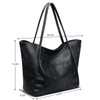 KKXIU Large Tote Bag for Women with Zipper Work Leather