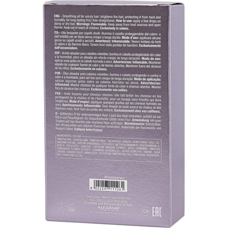 Alfaparf Milano Semi Di Lino Smooth Smoothing Oil - Aceite