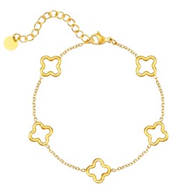 LaBling Hollow Clover Bracelet for Women | Gold Clover Bracelets for Women | Lovely Gift