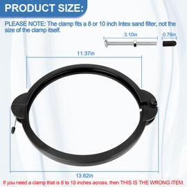 Ophjerg SF90110-1 Pool Filter Clamp for Intex Sand Filter Pump Clamp, Sand Filter Valve Clamp Replacement Intex 8 & 10 Inch Krystal Clear Sand Filter- Pool Sand Filter Replacement Parts