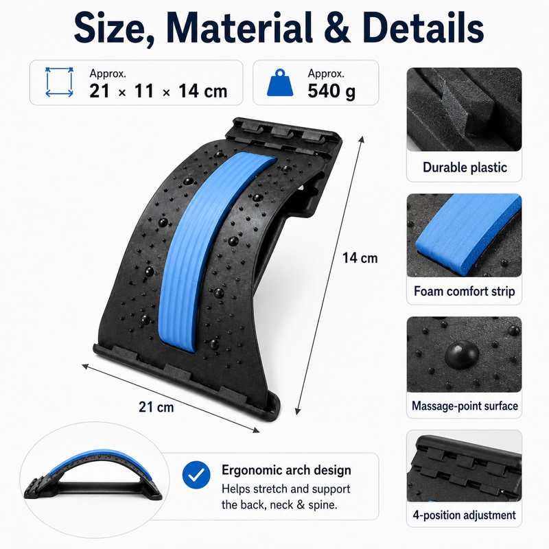 Adjustable Back Stretcher for Daily Comfort – 4-Level Lumbar Support
