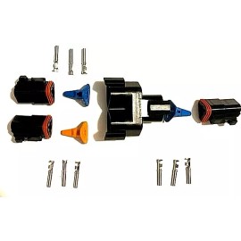 Deutsch black 3-Pin Bus J1939 Y-Adapter Kit, 14-16 AWG with Crimp Terminals