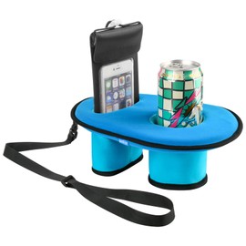 Xxerciz Neoprene Floating Drink Holder, Beverage Floating Coaster for Cell Phone, Hydra Flask, Solo Cup, Yeti, Tumblers, Pool Drink Holder for Pool Party Water Fun Ocean Blue