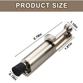 HOMURY Pack of 2 Door Stops with Foot Operation: 147 x 28 mm Zinc Alloy Spring Door Stopper with Screws, Zinc Alloy Pedal Door Stop, Metal Door Lock for Garage Door, Interior Doors and Balcony Doors