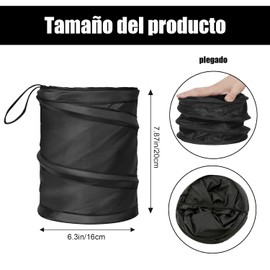 Cubo De Basura Para Coche, Bote De Basura Plegable Para Coche, Bolsa De Basura Para Coche Para Organizar La Basura Del Coche (Negro)