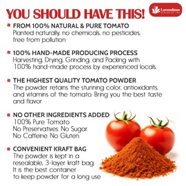 Lavendium, Premium 1.56 lbs (25oz) Tomato Powder – 100% Pure Dehydrated Tomato – Non-GMO, Vegan, Gluten-Free, No Additives – Rich Color & Flavor – Great for Cooking, Seasoning, Sauces & More