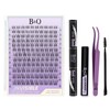 B&Q Lashes Extension Set, 144 Pieces, Invisible Band, Lash Clusters,
