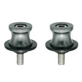 X AUTOHAUX 2pcs 8mm Motorcycle Rear Stand Swing Arm Spool Sliders Titanium Tone