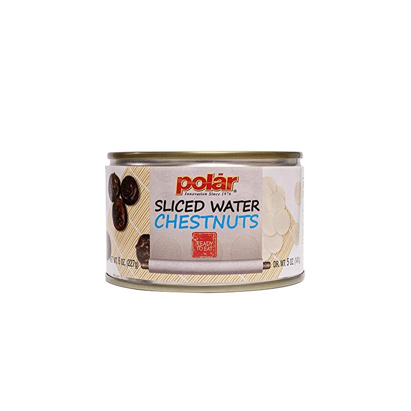 MW Polar Canned Vegetables Water Chestnuts, Sliced, 8 Ounce, (Pack